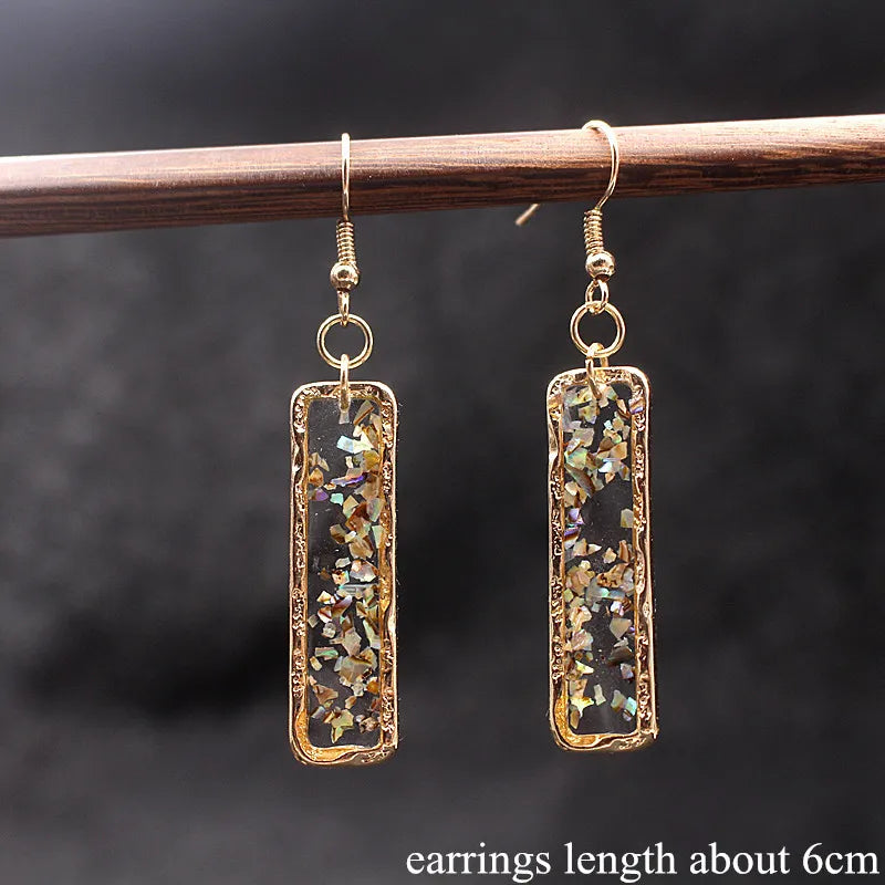 Simple Earrings Hanging Fashion Women'S Accessories New Design Women'S Earrings 2020 Summer Earring Natural Stone Shell