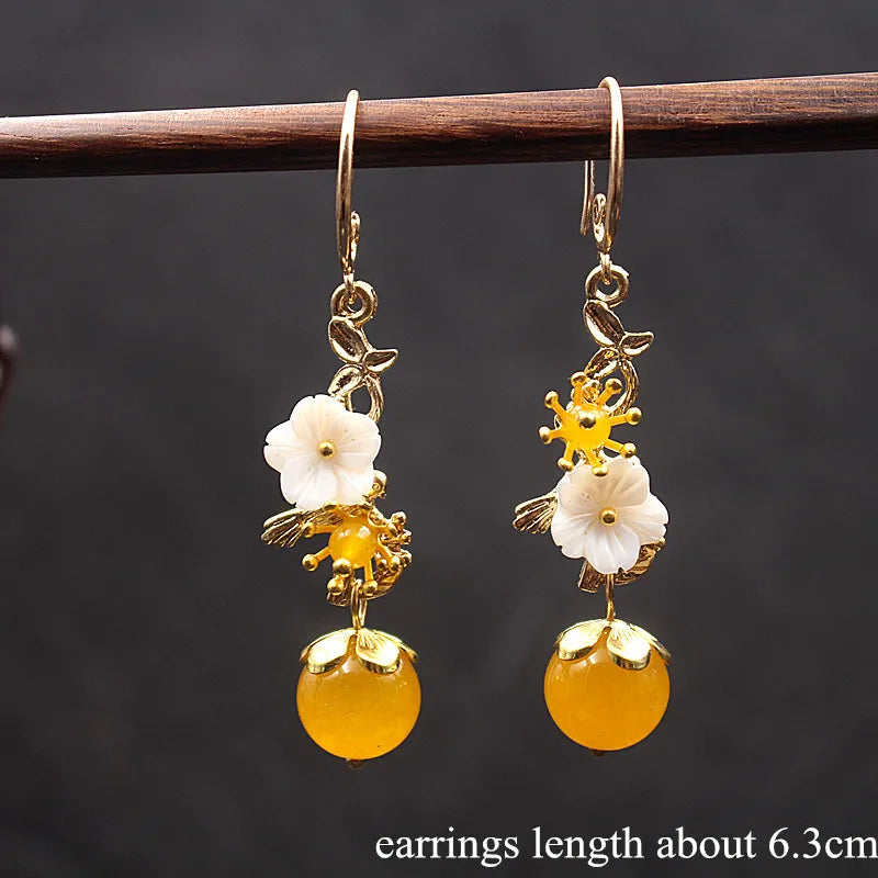 Simple Earrings Hanging Fashion Women'S Accessories New Design Women'S Earrings 2020 Summer Earring Natural Stone Shell